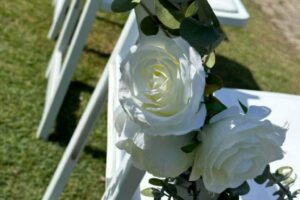 Ceremony Grass Area Setting Roses